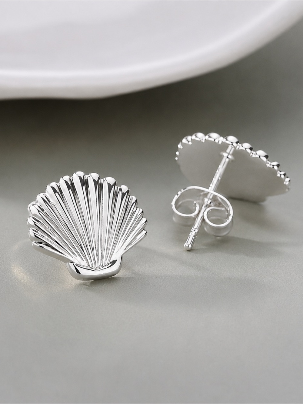 Petite Silver Shell Earrings